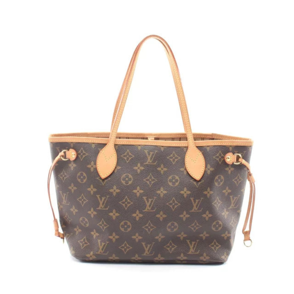 Louis Vuitton Neverfull Tote Bag Canvas Leather Monogram Brown